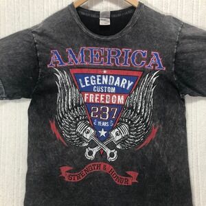America Legendary Freedom Biker Tee Fruit Of The Loom T-Shirt Men's‎ Size Large